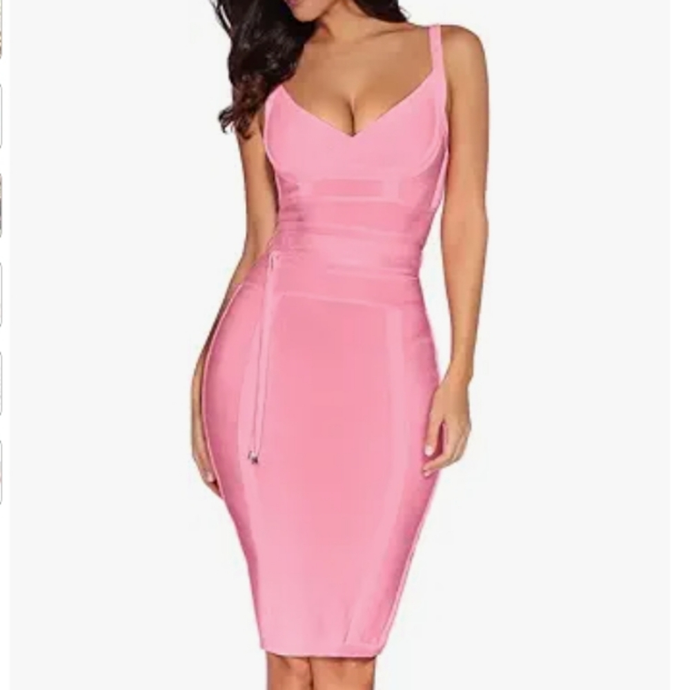 meilun Womens Rayon Belt Detail Bandage Bodycon Party Dress size large